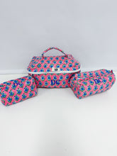 Load image into Gallery viewer, Quilted Cosmetic Bag Set of 3