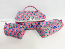 Load image into Gallery viewer, Quilted Cosmetic Bag Set of 3