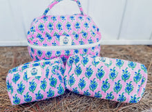Load image into Gallery viewer, Quilted Cosmetic Bag Set of 3