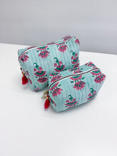Load image into Gallery viewer, Quilted Cosmetic Bag Set of 2