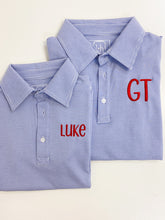Load image into Gallery viewer, Griffin Polo - Blue & White Stripe