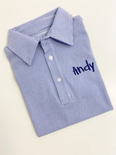 Load image into Gallery viewer, Griffin Polo - Blue & White Stripe
