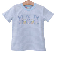 Load image into Gallery viewer, Blue Easter Bunny Trio Applique