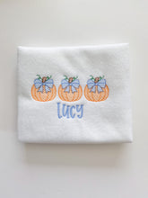 Load image into Gallery viewer, Kid's Pumpkin Bow Trio Tee
