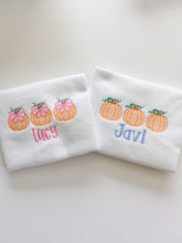 Load image into Gallery viewer, Kid's Pumpkin Bow Trio Tee