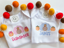 Load image into Gallery viewer, Fall Turkey Boy Holiday Shirt or Onesie
