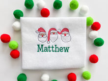 Load image into Gallery viewer, Holiday Santa Trio Holiday Shirt or Onesie