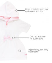 Load image into Gallery viewer, White with Pink Ruffle Seersucker Cover-Up
