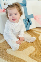 Load image into Gallery viewer, Holiday Wreath Ruffle Pima Cotton Footie