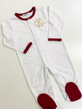 Load image into Gallery viewer, Pima Cotton Dot Footie Pajamas