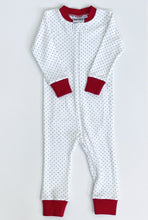 Load image into Gallery viewer, Red Bitty Dot Drop Seat Holiday Pajamas