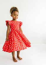 Load image into Gallery viewer, Red Dot Twirl Dress