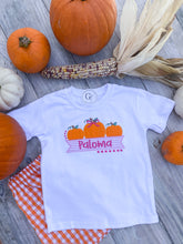 Load image into Gallery viewer, Pumpkins with Pink Seersucker Tee Or Onesie