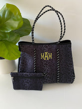 Load image into Gallery viewer, Black Leopard Tote