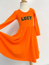 Load image into Gallery viewer, Orange Twirl Dress