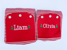 Load image into Gallery viewer, Red Bitty Dot Drop Seat Holiday Pajamas