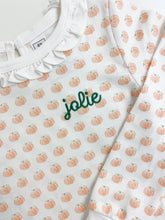 Load image into Gallery viewer, Pumpkin Patch Ruffle Trim Pima Pajamas