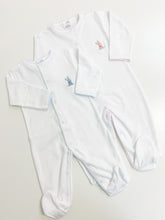 Load image into Gallery viewer, Needle Point Bunny Pima Cotton Footie