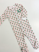Load image into Gallery viewer, Candy Cane Pima Cotton Zip Footie