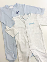 Load image into Gallery viewer, Pima Cotton Dot Footie Pajamas
