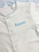 Load image into Gallery viewer, Pima Cotton Dot Footie Pajamas