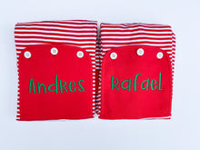 Load image into Gallery viewer, Red Bitty Dot Drop Seat Holiday Pajamas