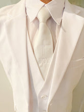 Load image into Gallery viewer, White Cross Embroidered Kid's Tie