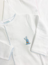 Load image into Gallery viewer, Needle Point Bunny Pima Cotton Footie
