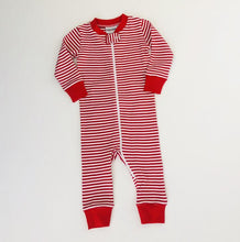 Load image into Gallery viewer, Red Stripe Drop Seat Holiday Pajamas