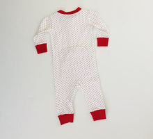 Load image into Gallery viewer, Red Bitty Dot Drop Seat Holiday Pajamas