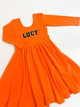 Load image into Gallery viewer, Orange Twirl Dress
