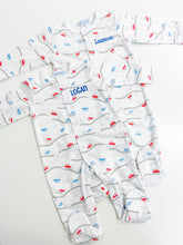 Load image into Gallery viewer, Pima Cotton Cars Footie Pajamas