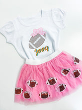 Load image into Gallery viewer, Football Bow Tee Or Onesie
