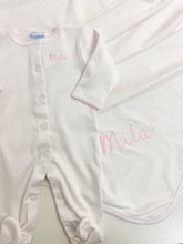 Load image into Gallery viewer, Pima Cotton Dot Footie Pajamas