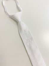 Load image into Gallery viewer, White Cross Embroidered Kid's Tie