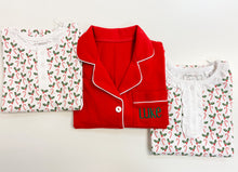 Load image into Gallery viewer, Candy Cane Pima Cotton Two Piece Pajamas