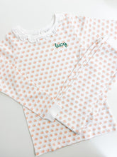 Load image into Gallery viewer, Pumpkin Patch Ruffle Trim Pima Pajamas