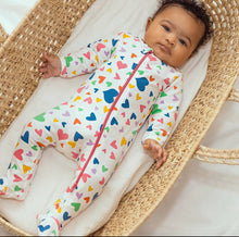 Load image into Gallery viewer, I Heart You Zip Footie