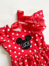 Load image into Gallery viewer, Red Dot Twirl Dress