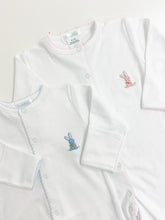 Load image into Gallery viewer, Needle Point Bunny Pima Cotton Footie