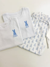 Load image into Gallery viewer, Boys Hangout Pants - Blue Bunny Pima Cotton