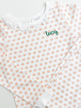 Load image into Gallery viewer, Pumpkin Patch Ruffle Trim Pima Pajamas