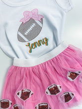 Load image into Gallery viewer, Football Bow Tee Or Onesie