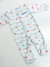 Load image into Gallery viewer, Pima Cotton Cars Footie Pajamas