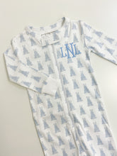 Load image into Gallery viewer, Blue Bunny Pima Cotton Zip Footie