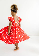 Load image into Gallery viewer, Red Dot Twirl Dress