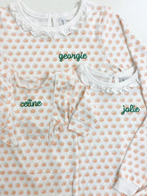 Load image into Gallery viewer, Pumpkin Patch Ruffle Trim Pima Pajamas