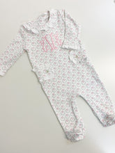 Load image into Gallery viewer, Holiday Wreath Ruffle Pima Cotton Footie
