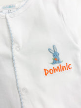 Load image into Gallery viewer, Needle Point Bunny Pima Cotton Footie