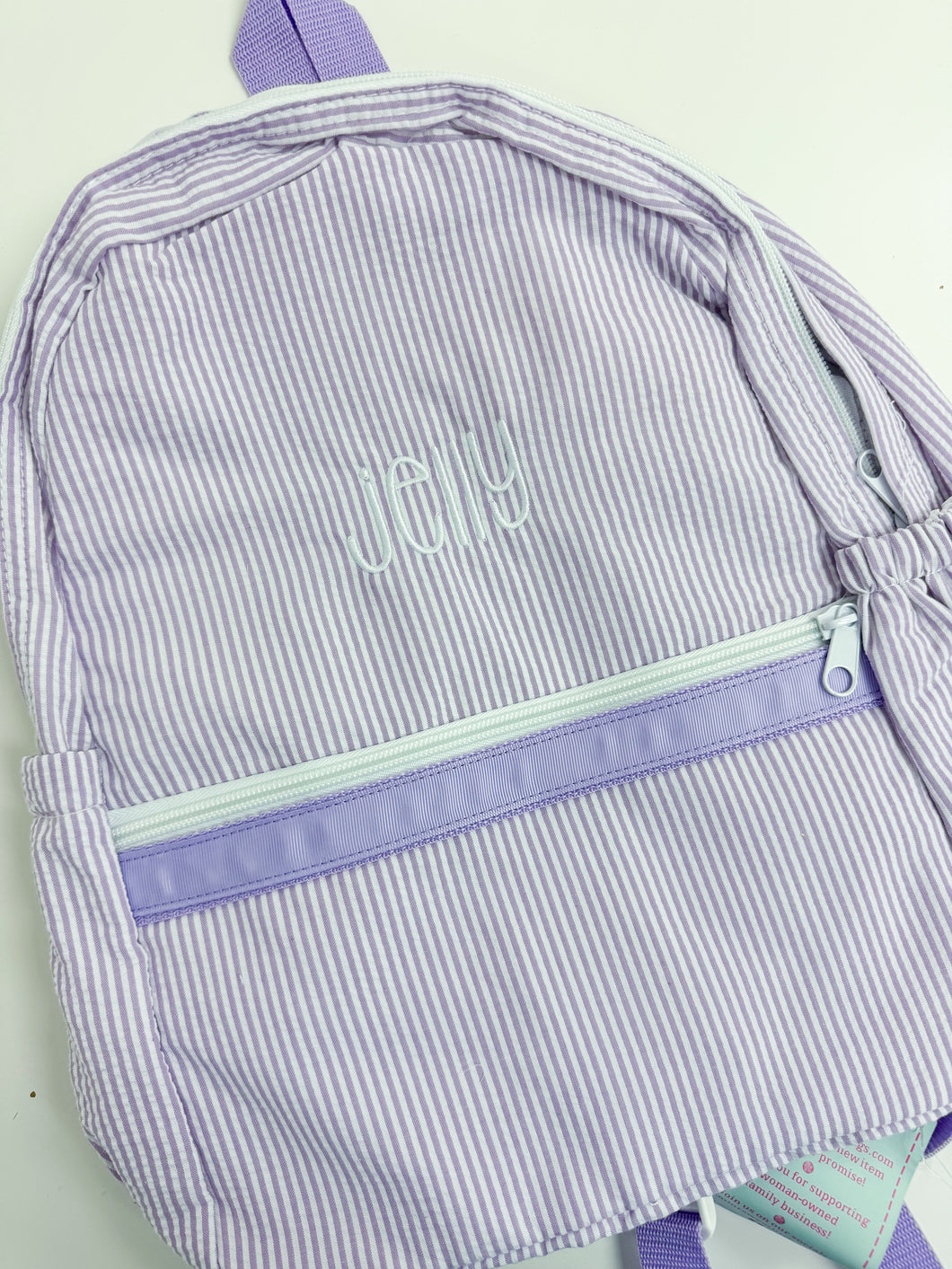 Jelly Lilac Seersucker Med Backpack - No Flaws